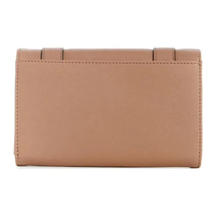 GUESS Artificial Leather Cell Phone Pouch Card Holder Wallet Women's Beige-1