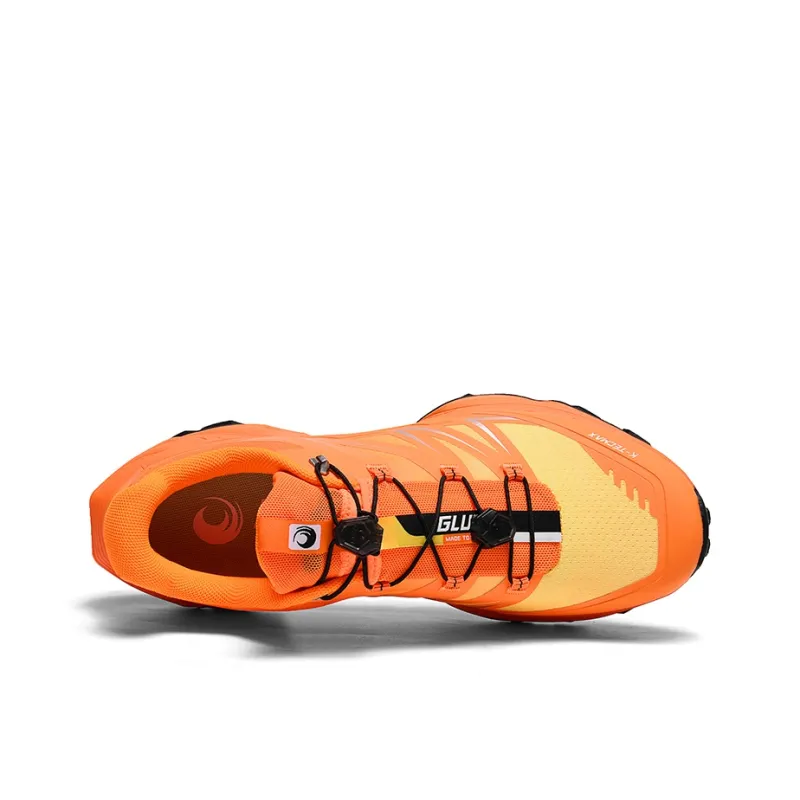 GLUNA Cushioning Anti-Slip Wear-Resistant Breathable Lightweight Grip Low-Top Hiking/Trekking Shoes Unisex Orange-4