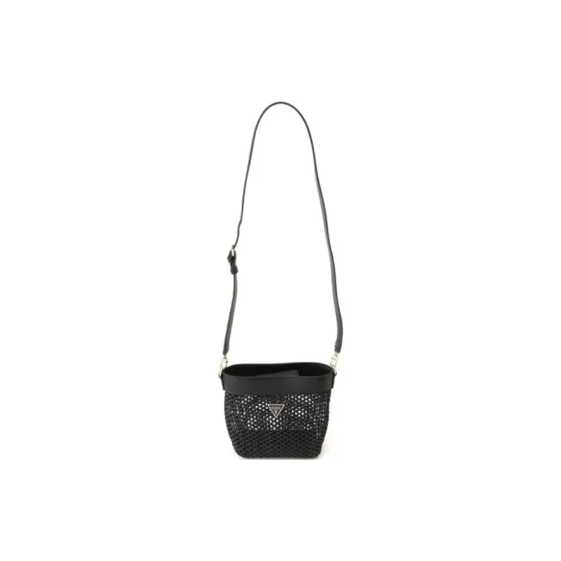 GUESS Polyester Bucket Bag Handbag Shoulder Bag Women's Black-5