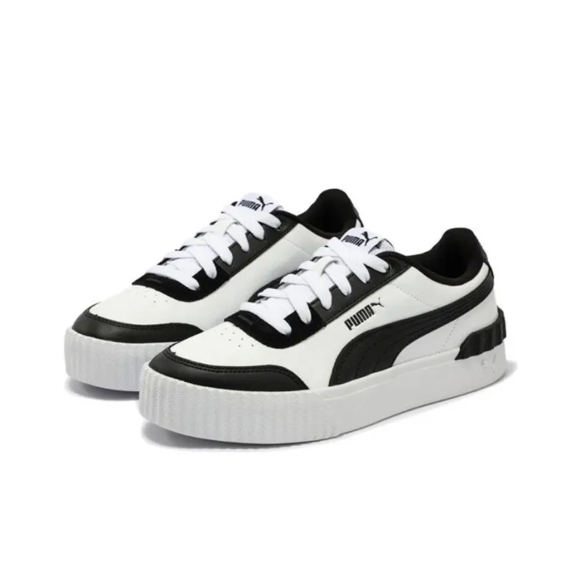 PUMA Carina Anti Slip Wear Resistant Low Top Skateboard Shoes Women's White Black-2