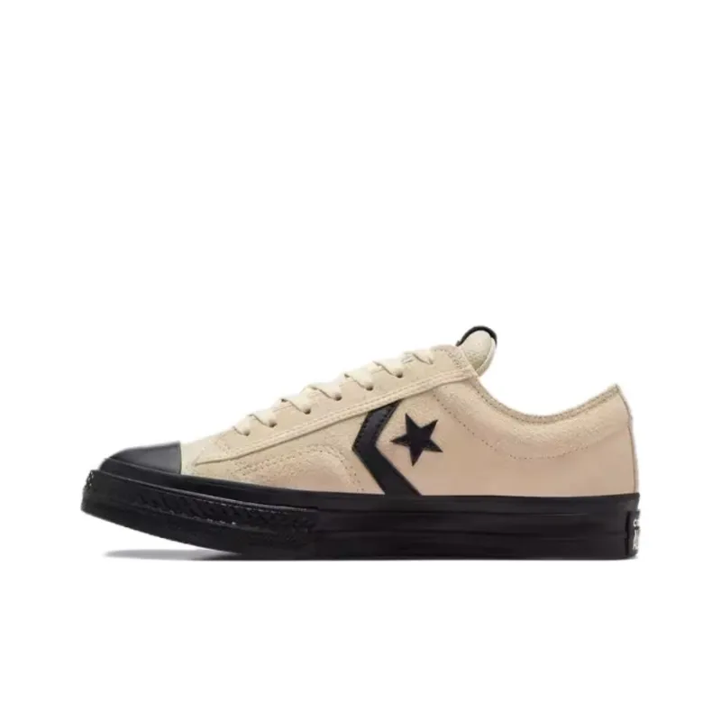 Converse Star Player 76 Non slip Lightweight Low Top Skateboard Shoes Unisex Beige Black-0