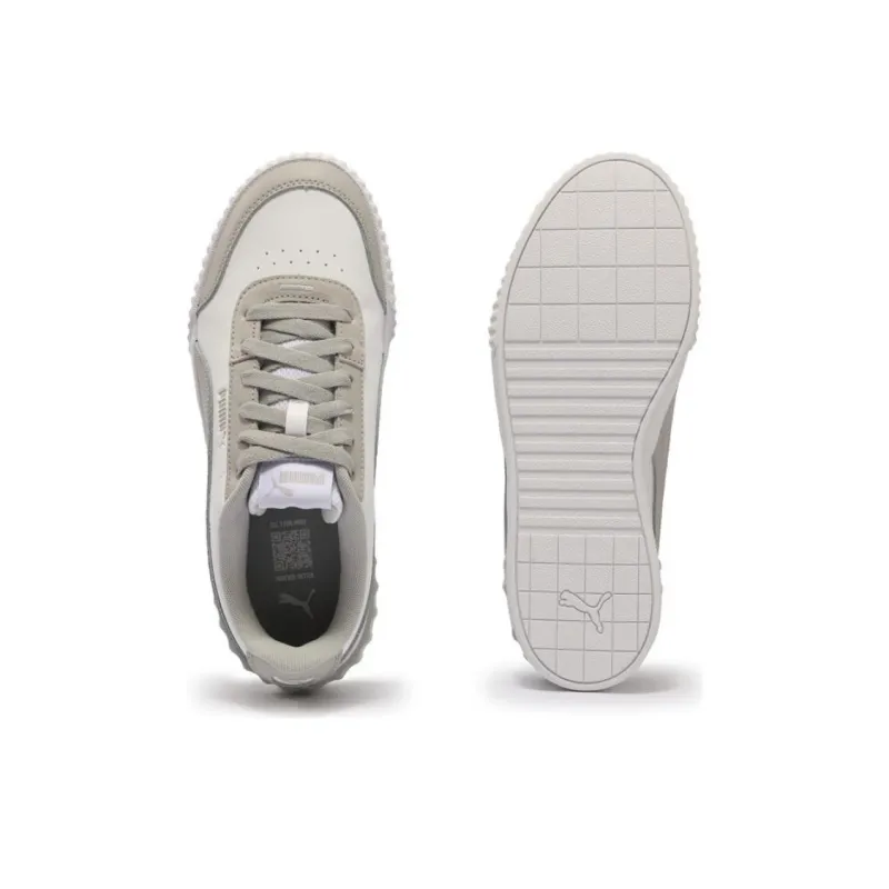 PUMA Carina Lift Anti Slip Wear Resistant Low Top Skateboard Shoes Women's White Gray-4