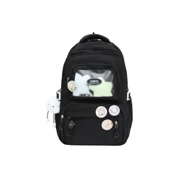Travel Nylon And PVC Backpack Regular Women's Black/White/Blue/Pink/Yellow