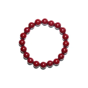 Red All Year Round Reconstructed Cinnabar Bracelets Unisex