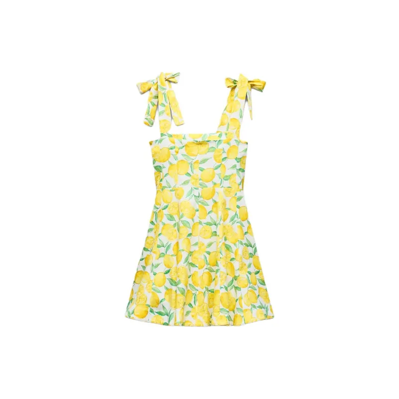 ZARA Slip Dresses Women's Yellow-1
