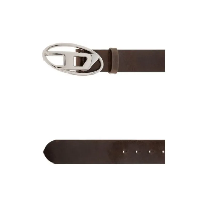 DIESEL B 1Dr Logo Plaque Buckled Belt-2