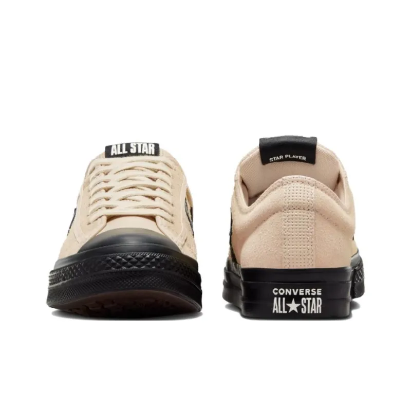 Converse Star Player 76 Non slip Lightweight Low Top Skateboard Shoes Unisex Beige Black-2