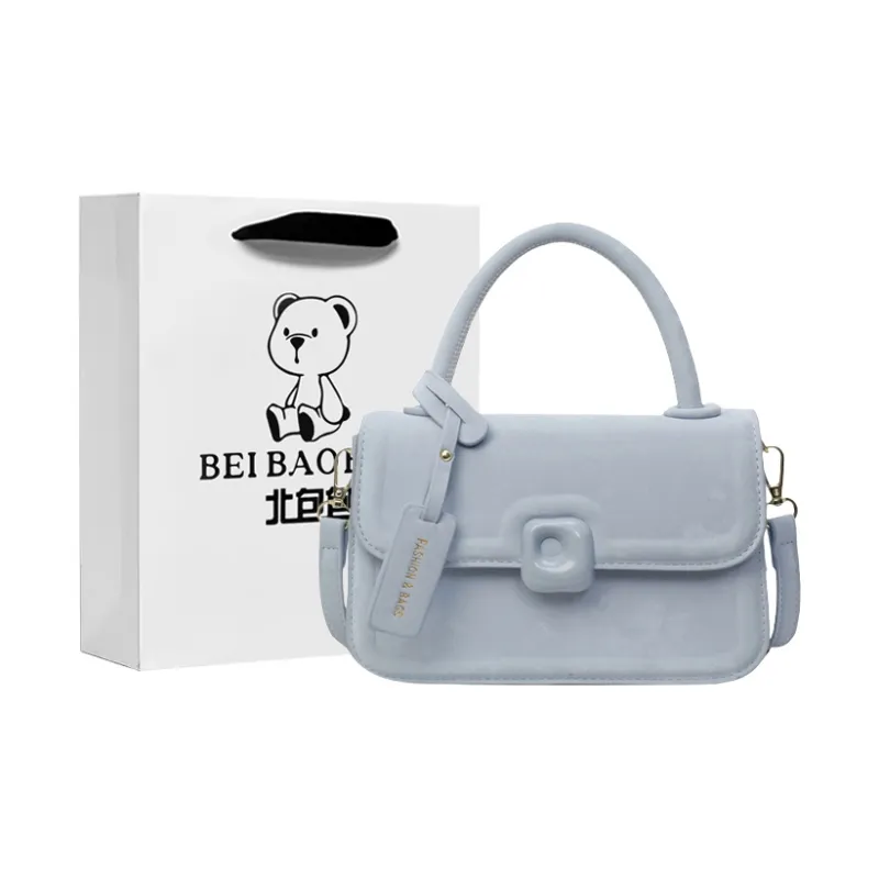 North Pack PU Handbag Small Square Bag Crossbody Bag Regular Women's Ecru/Black/Pink/Blue-19