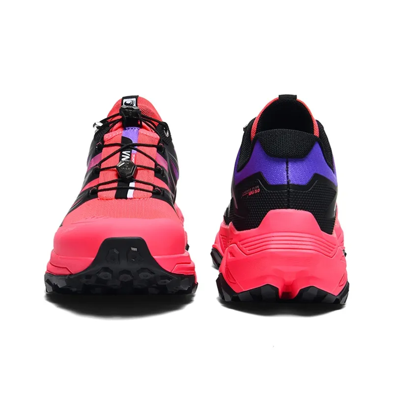 GLUNA Hiking / Trekking Shoes Unisex Low Top Black/Purple-3