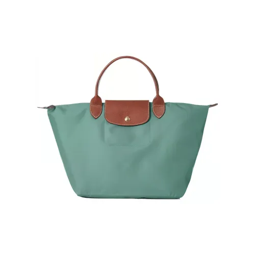 LONGCHAMP Le Pliage Canvas With Leather Trim Tote Bag Shopping Bag Dumpling Bag Handbag Medium Size Women's Beech Green