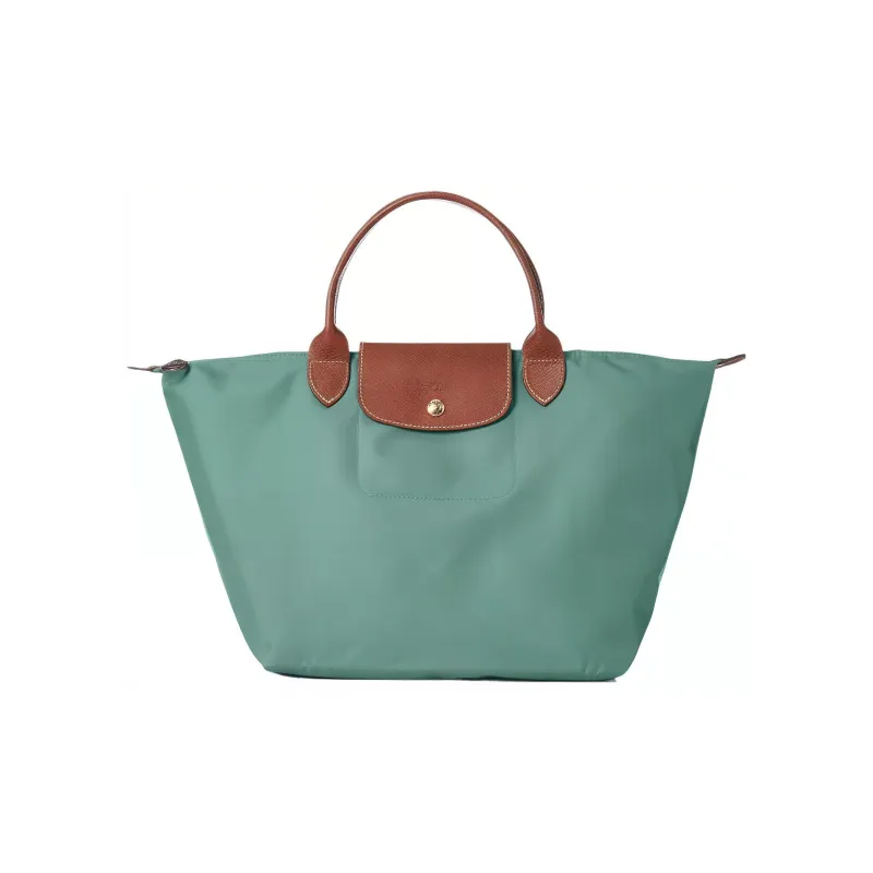 LONGCHAMP Le Pliage Canvas With Leather Trim Tote Bag Shopping Bag Dumpling Bag Handbag Medium Size Women's Beech Green-0