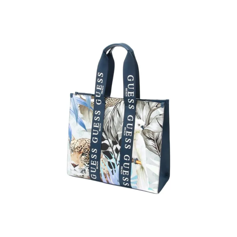 GUESS Polyester Tote Bag Shopping Bag Handbag Women's Blue-1