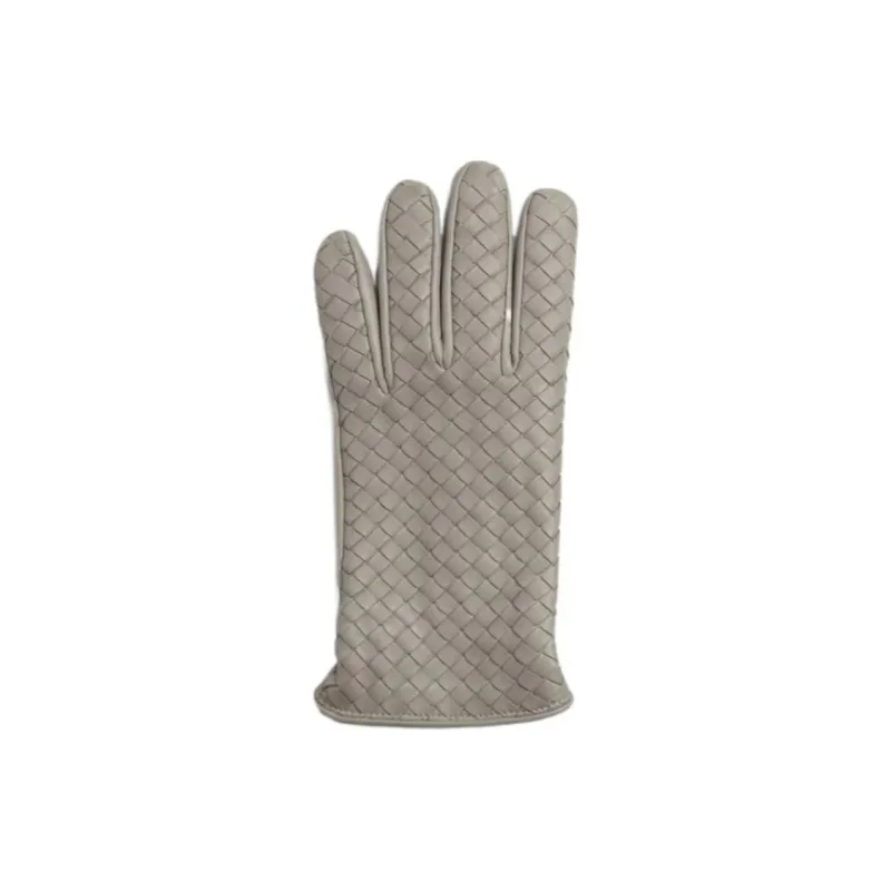 Bottega Veneta Lambskin Knit Gloves Men's Gray-1