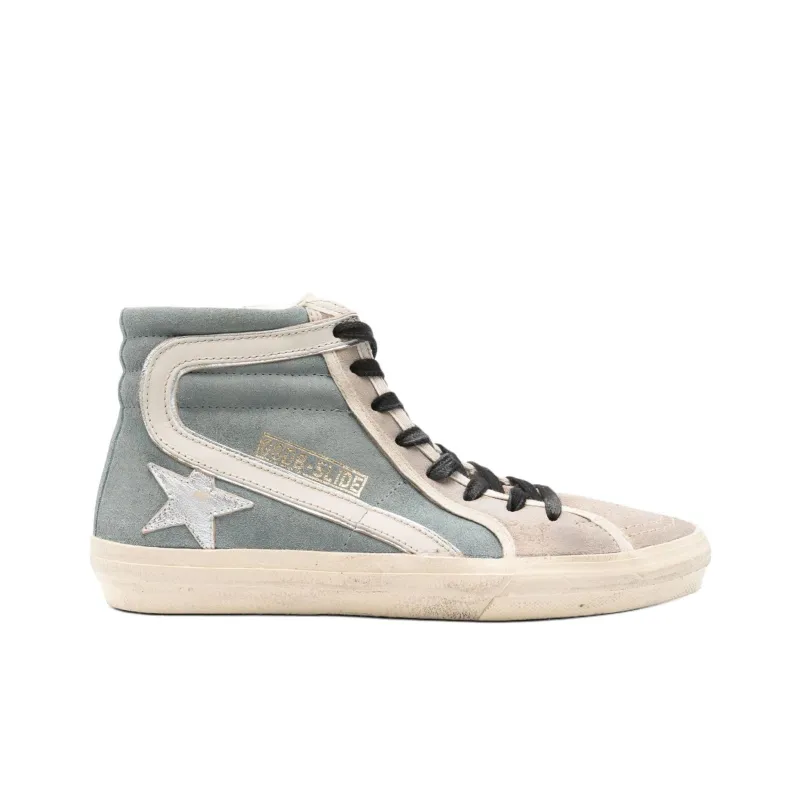 Golden Goose High Top Skateboard Shoes Women's Blue-1