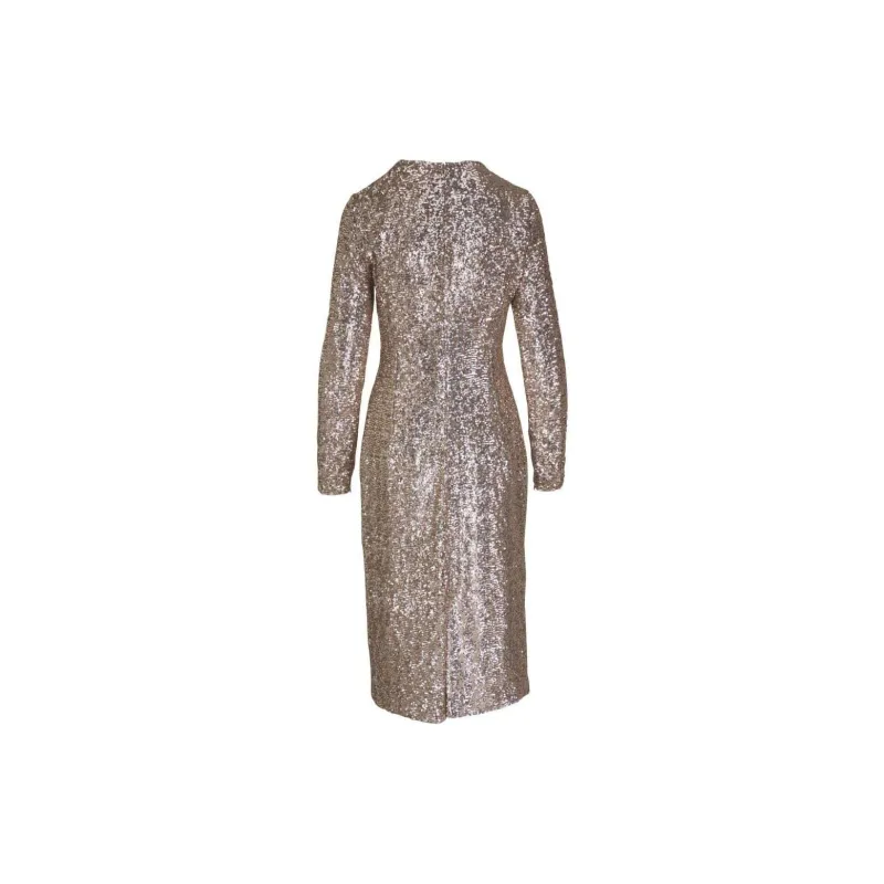 MICHAEL KORS Sequined Stretch Tulle Sheath Dress-1