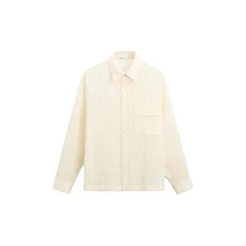 ZARA Shirts Men Light Yellow