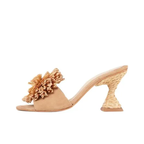 Paloma Barceló Slide Slippers 7cm Women's Light Brown