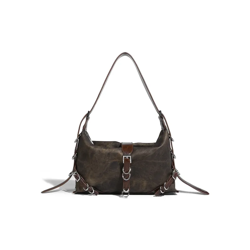TTaG．baG PU Shoulder Bag Women's Black/Silver/Coffee-7