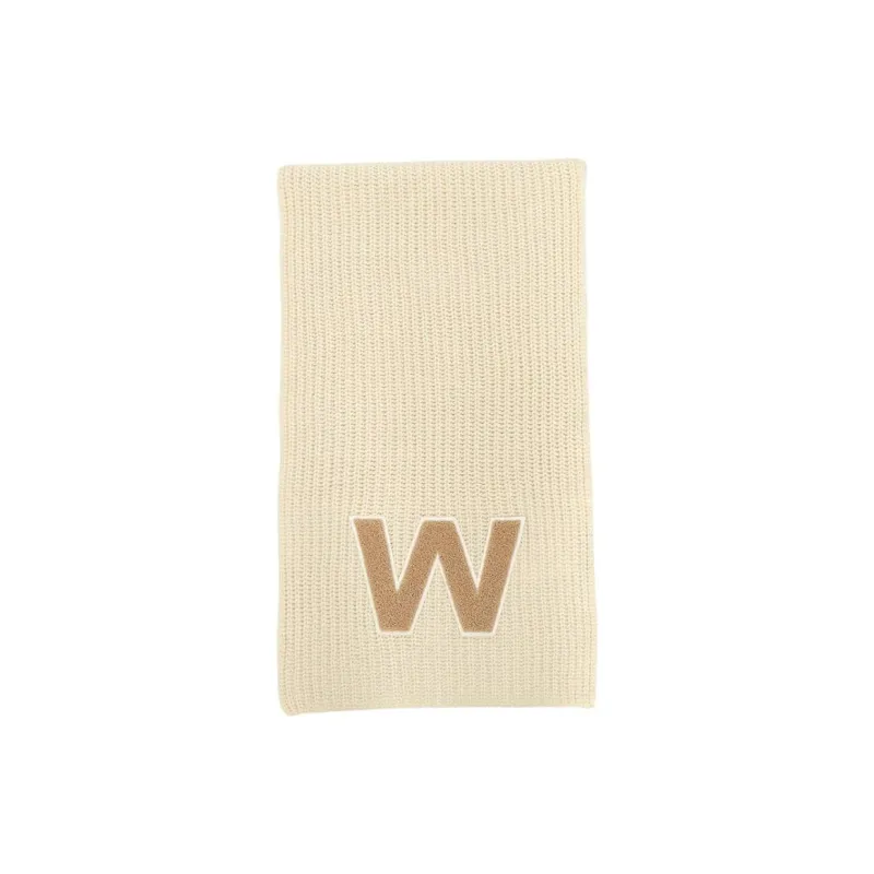 MaxMara Virgin Wool Knit Scarves Women's White-2