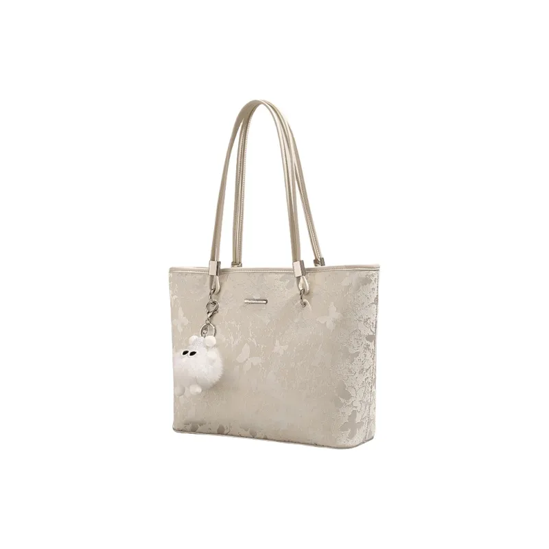 PESASRIE PU Shoulder Bag Regular Women's Silver Light Butterfly-3