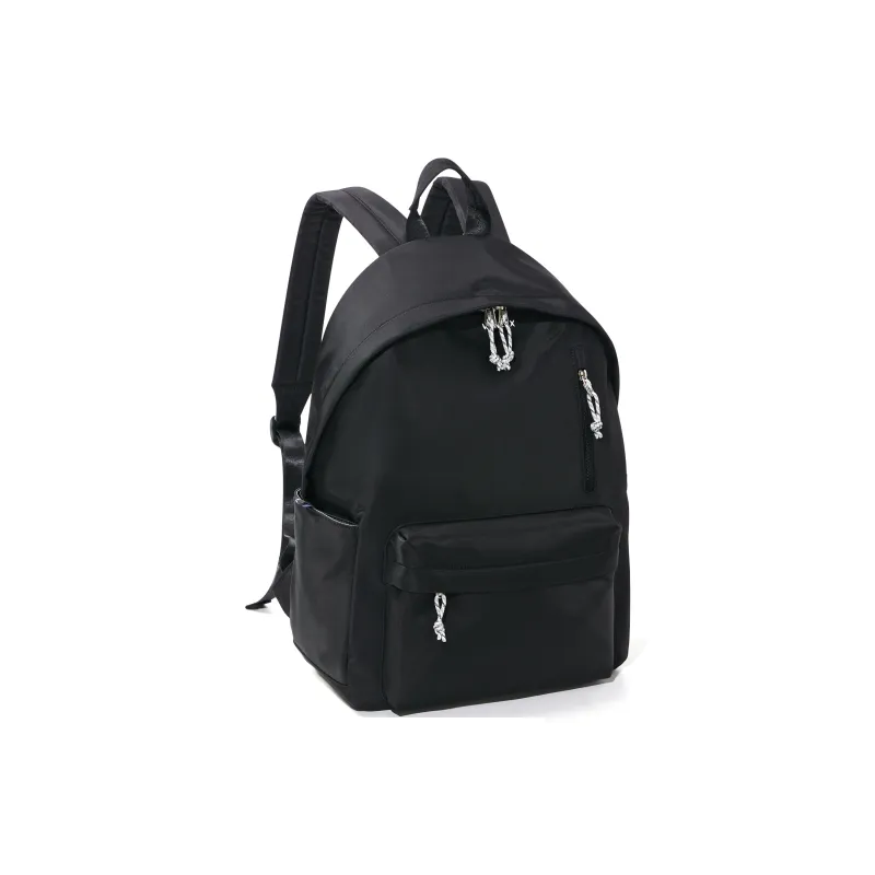 WONHOX Fabric Laptop Backpack Regular Unisex Black/White-3