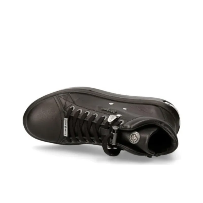 NEW ROCK High-Top Skateboard Shoes Women's Black-5