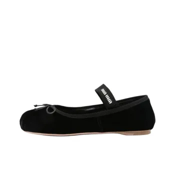 MIU MIU Flat Mary Jane Shoes Women's Black