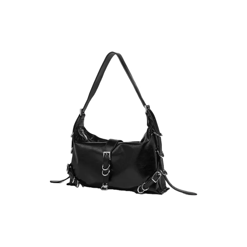 TTaG．baG PU Shoulder Bag Women's Black/Silver/Coffee-1