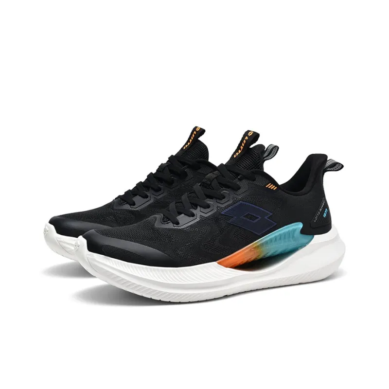 LOTTO Cushioning Anti-Slip Wear-Resistant Breathable Supportive Lightweight Low-Top Casual Running Shoes Men's Black-6