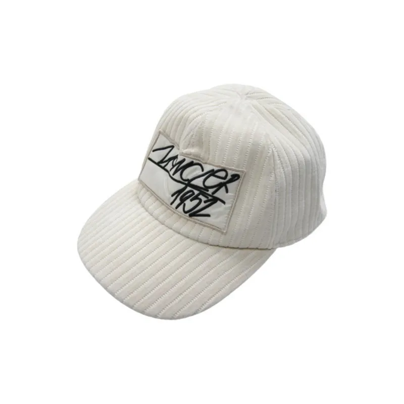 Moncler Cotton Baseball Caps Men's Gray White-0