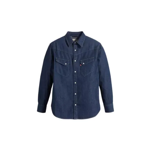 Levis Shirts Men Denim Blue