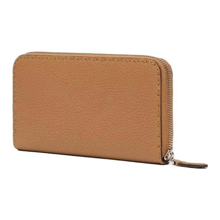 FENDI Calfskin Wallet Men's Beige-1