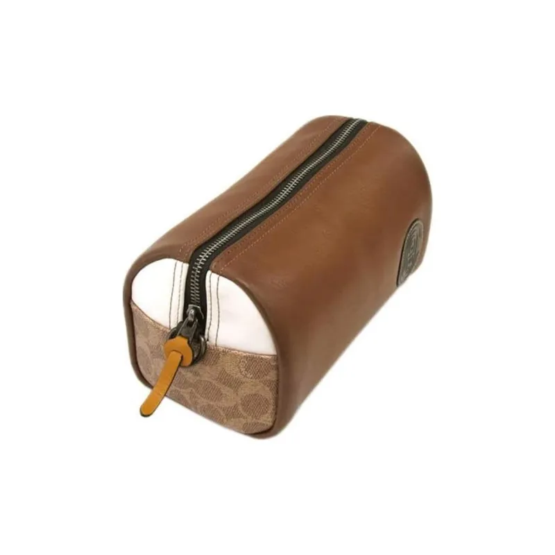COACH Leather Round Bucket Bag Crossbody Bag Men's Brown-4