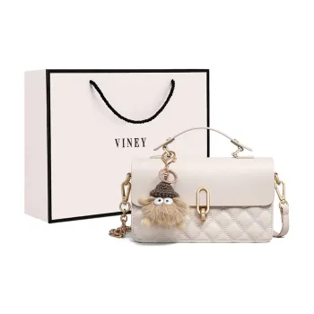 VINEY Cow Split Leather Bonded Synthetic Shoulder Bag Crossbody Bag Handbags Regular Women's Ecru