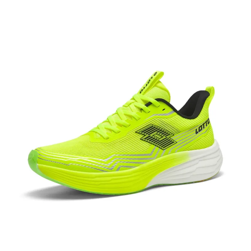 LOTTO Anti-Slip Wear-Resistant Low-Top Carbon Plate Training Running Shoes Women's Neon Green-1