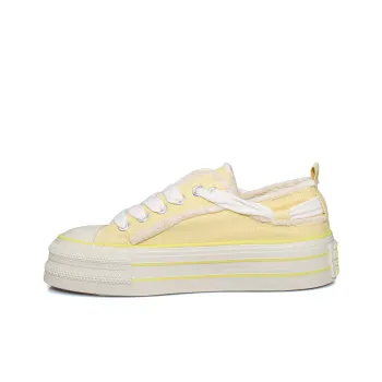 B10CROWN Anti Slip Wear Resistant Breathable Lightweight Low Top Canvas Shoes Women's Mandarin Yellow