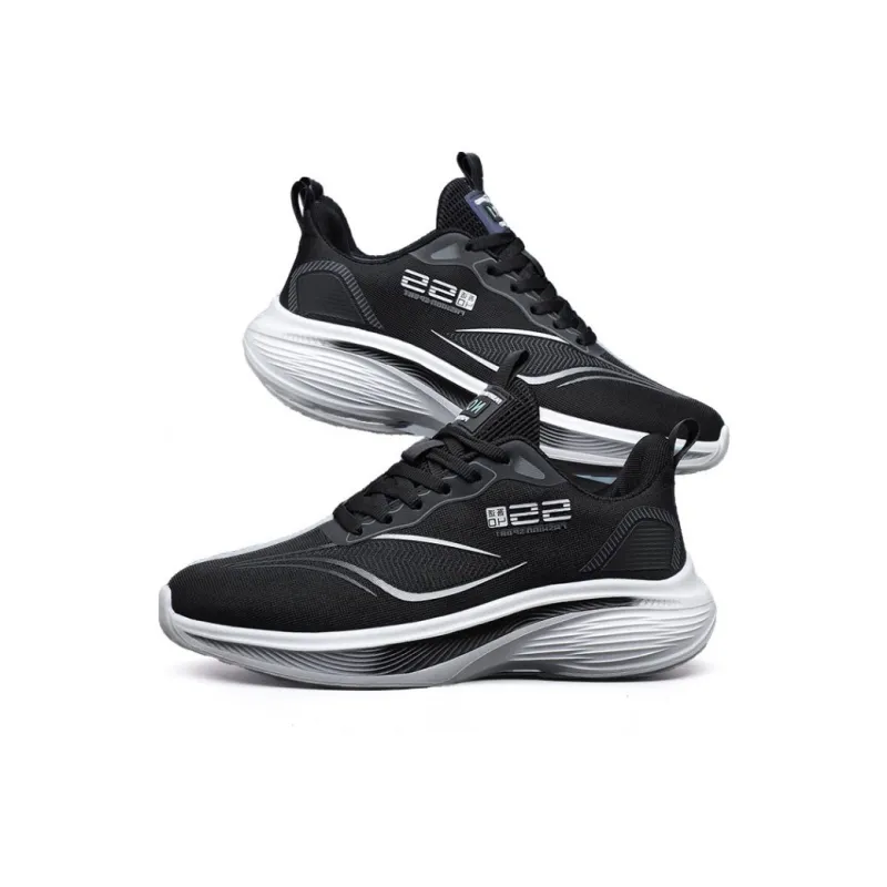Meiretu Shock Absorbers Slip Resistant Breathable Low Top Running Shoes Men's-3
