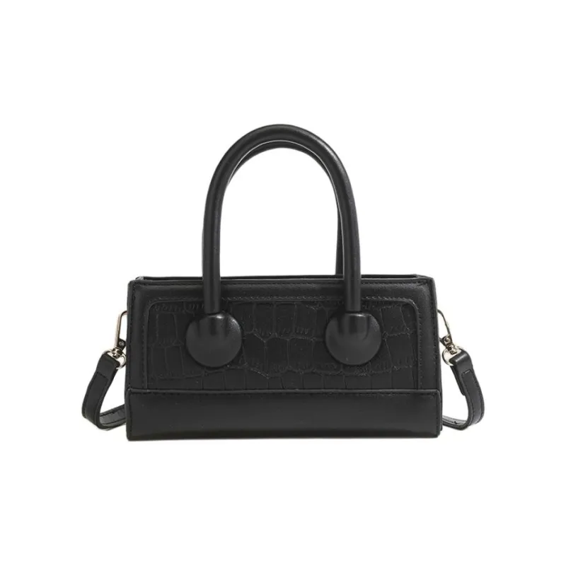 TTaG．baG PU Shoulder Bag Regular Women's Triangular Pattern/Pink Stone Pattern/Black Stone Pattern-8