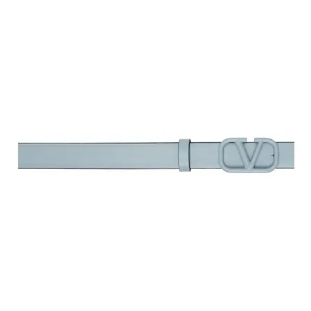 Valentino VLogo Signature Logo Calfskin Leather Belts Unisex Blue Width: 2cm-2