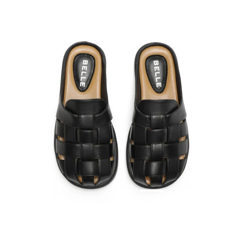 BELLE Rubber Sole Cut Out Closed Toe Slippers Women's-7
