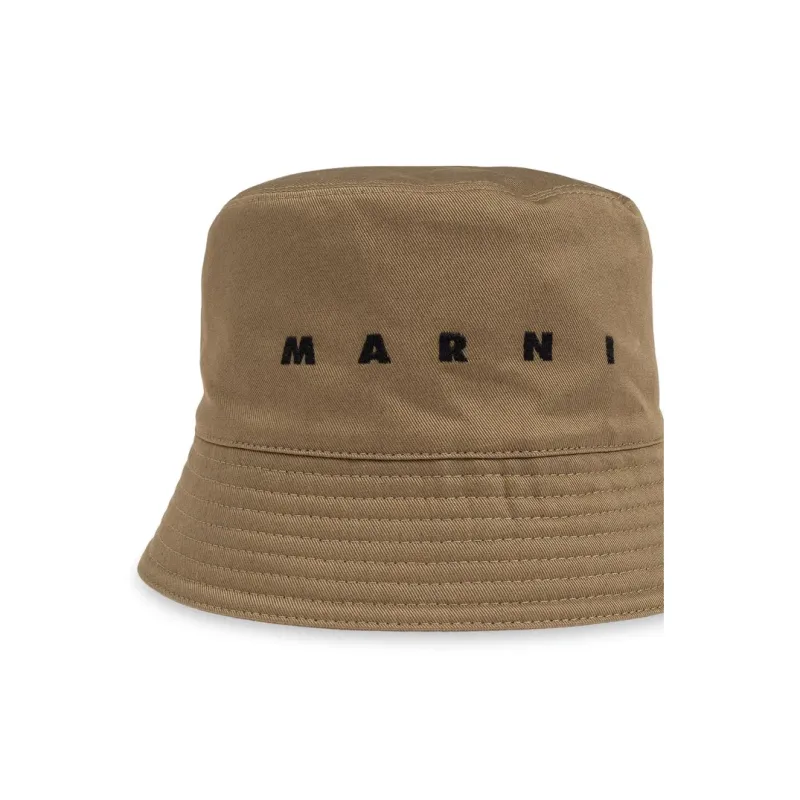 MARNI Logo Embroidered Twill Bucket Hat-2