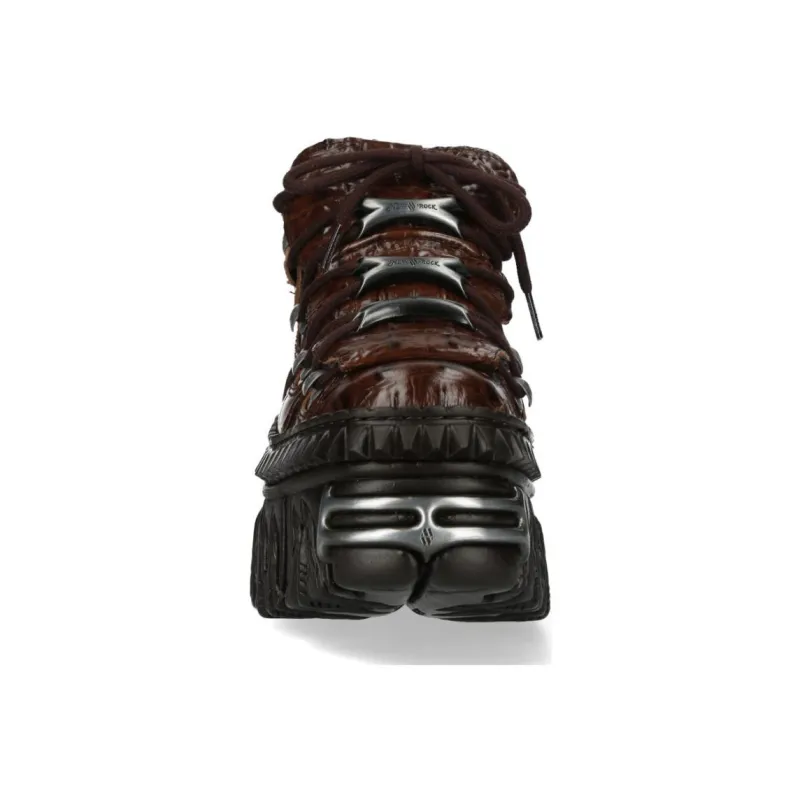 NEW ROCK High-Top Casual Shoes Unisex Brown-4