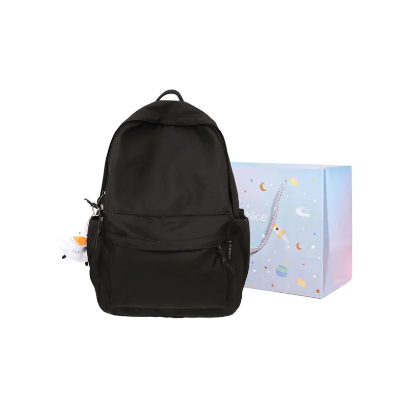 GOX Nylon Backpack Regular Unisex White/Light Gray/Black/Dark Gray-8