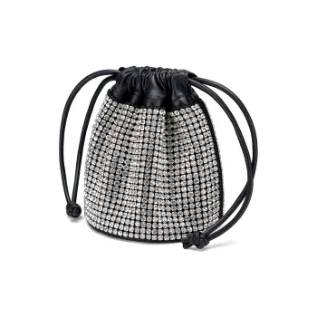 NothingButMini Rhinestone Sheepskin Crossbody Bag Women's Crystal Diamond White/Crystal Diamond Black