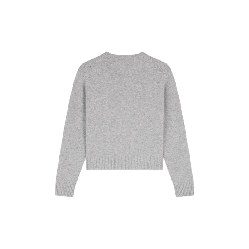 Maison Kitsune Bold Fox Head Embroidered Cropped Jumper-1