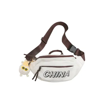 OURFUN Nylon Waist Bag Chest Bag Regular Unisex Ecru/Black/Khaki/Green