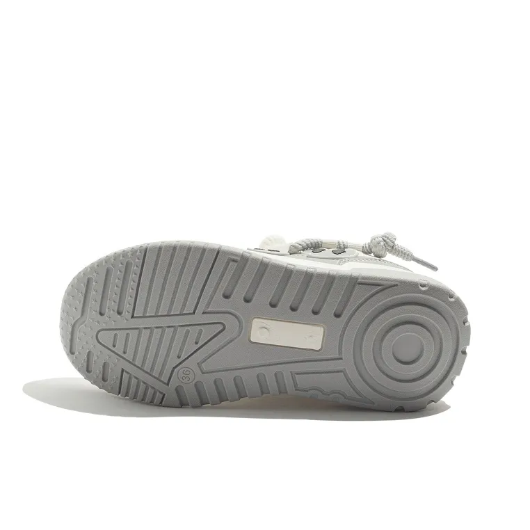 MEAKKEA Wear-resistant And Lightweight Low-Top Skateboard Shoes Women's White Pink-4