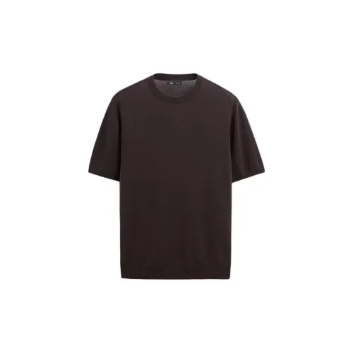 ZARA T-Shirts Men Eggplant Purple