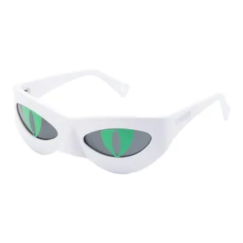 CHARLES JEFFREY Acrylic Acetate Irregular Shape Sunglasses Women's White