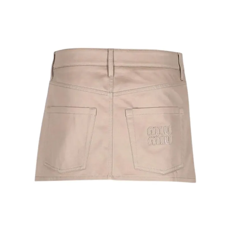 MIU MIU Casual Short Skirts Women's Khaki-1